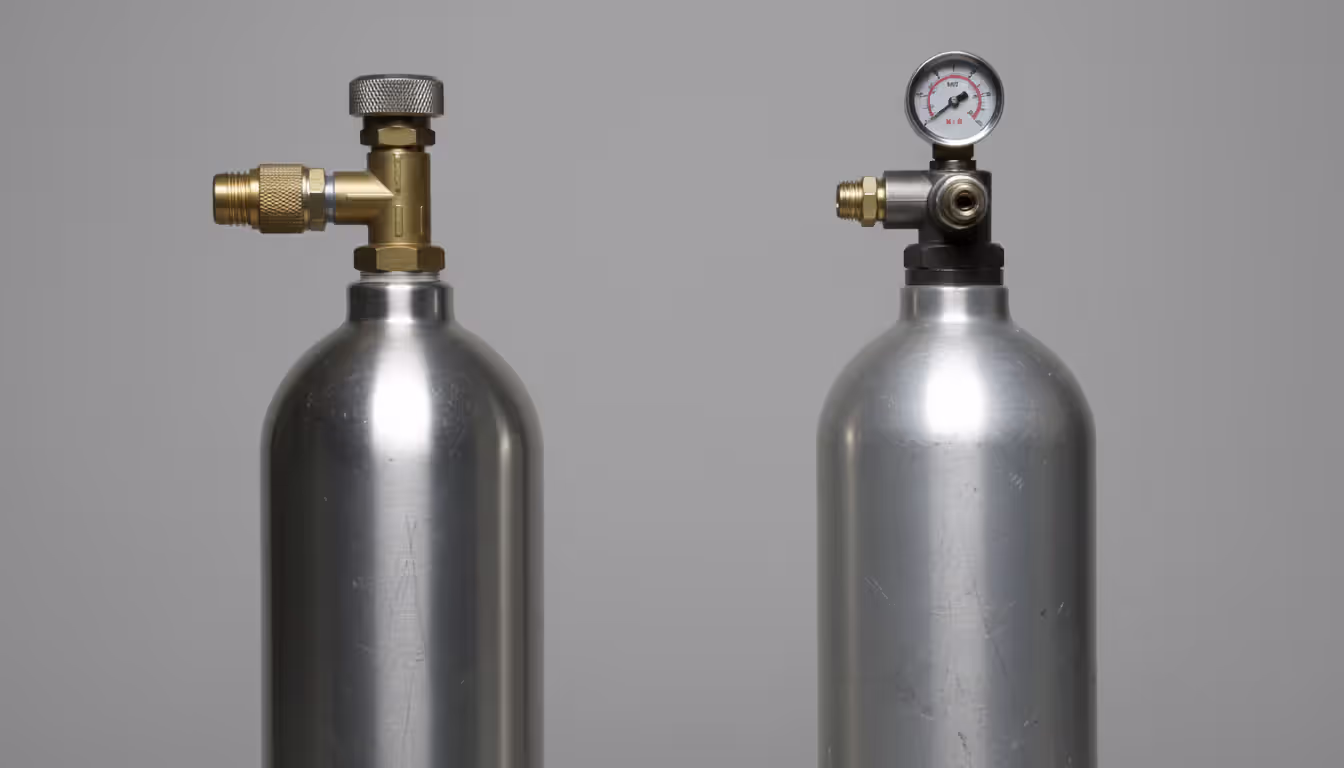 CO2 and HPA paintball tanks side by side comparison