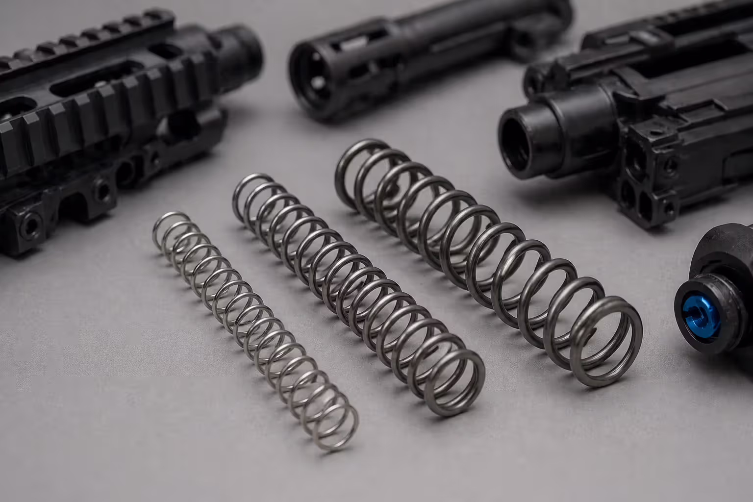 Different strength springs used for gel blaster FPS upgrades
