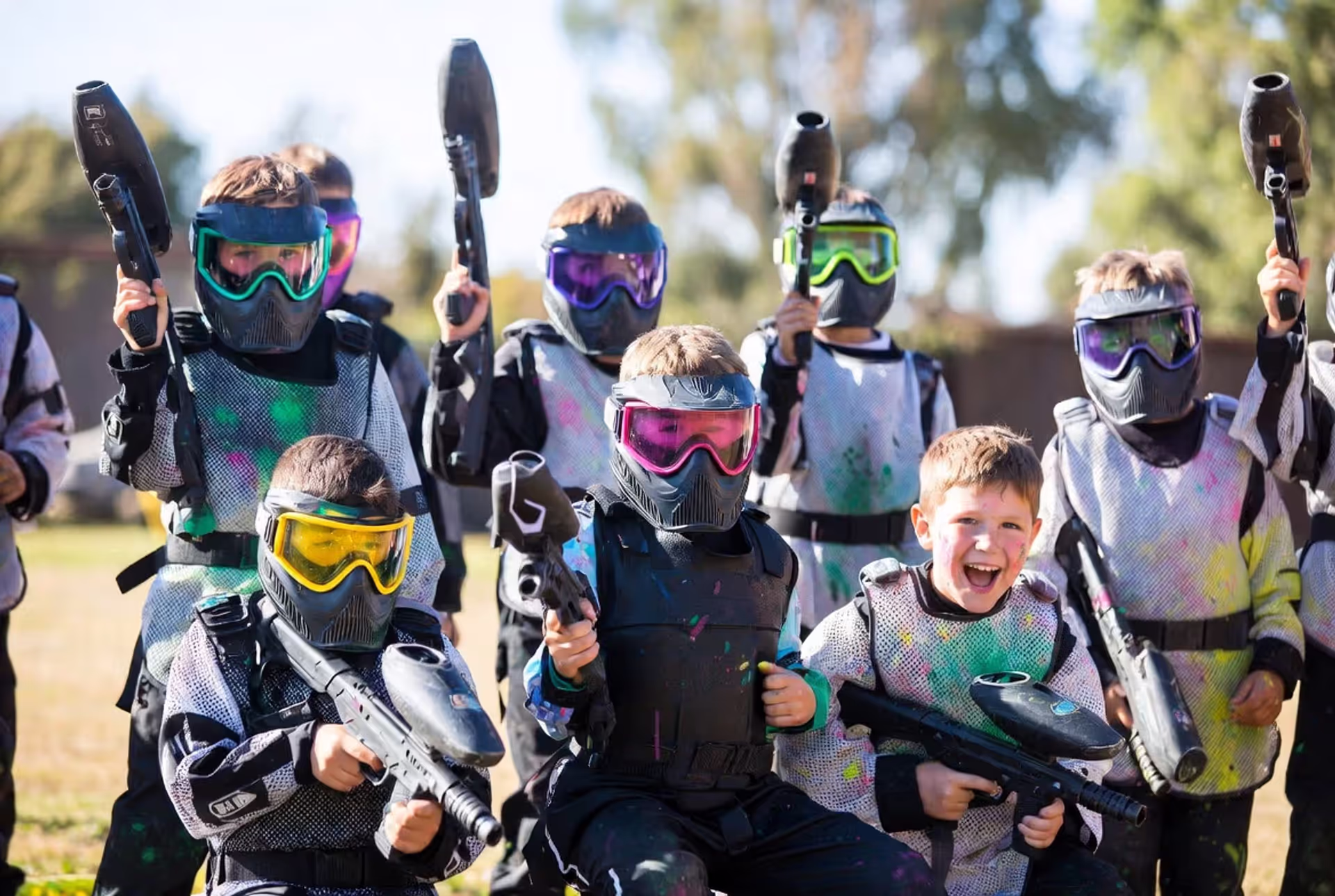 Kids paintball birthday party