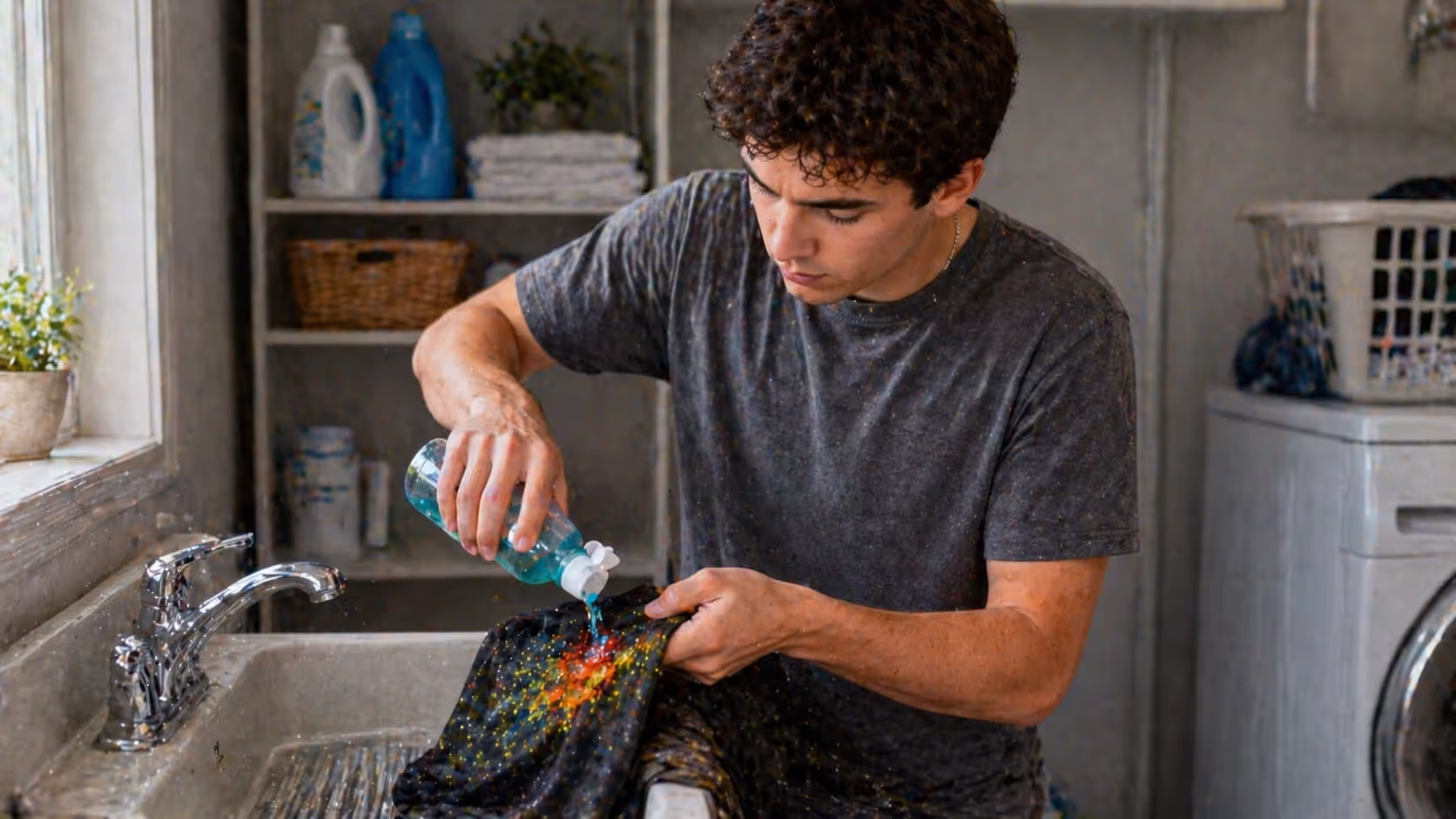 treating paintball stain on clothing before washing