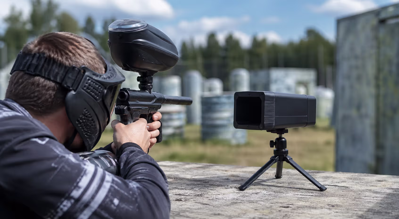 measuring paintball velocity using chronograph device