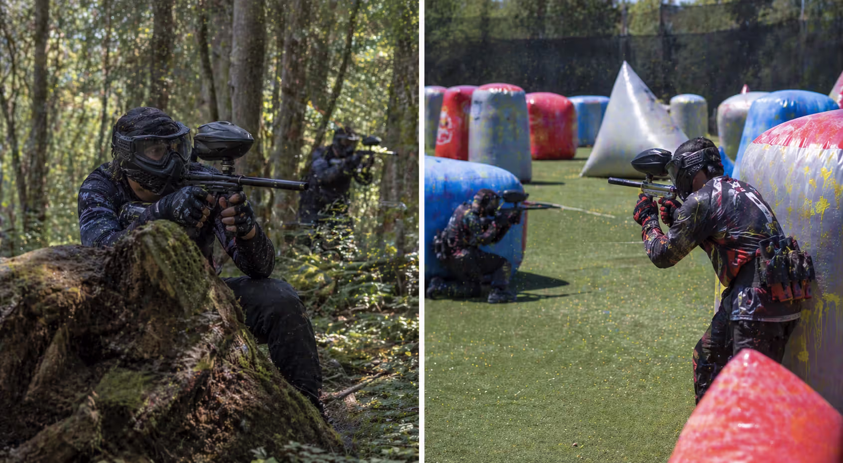 comparison of woodsball and speedball environments with players