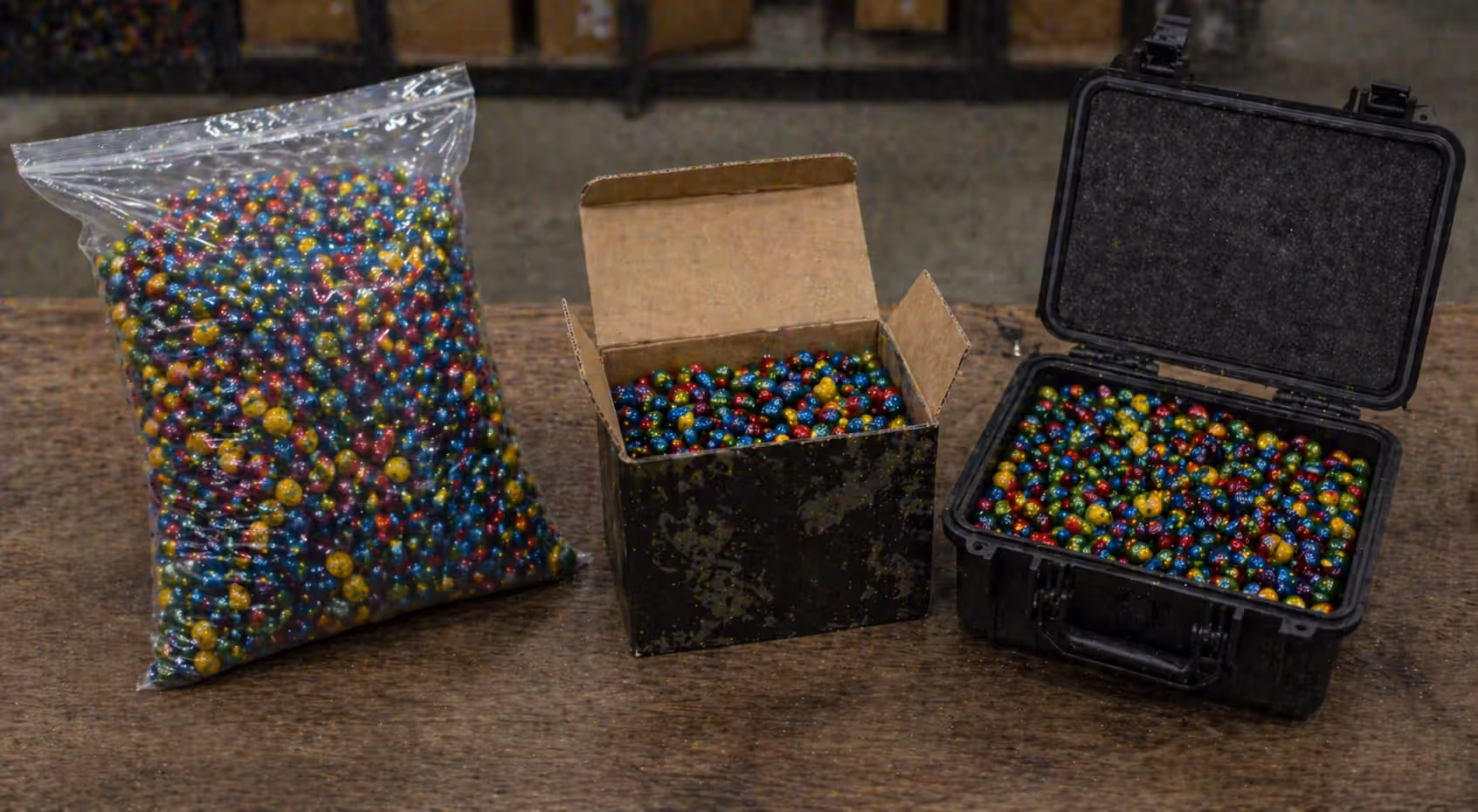 paintball packaging formats including bag box and case comparison
