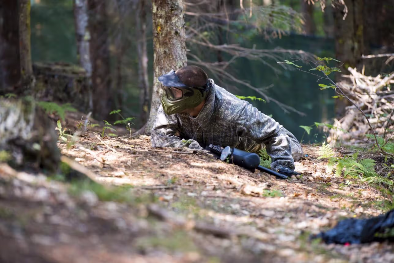 Woodsball strategy in action