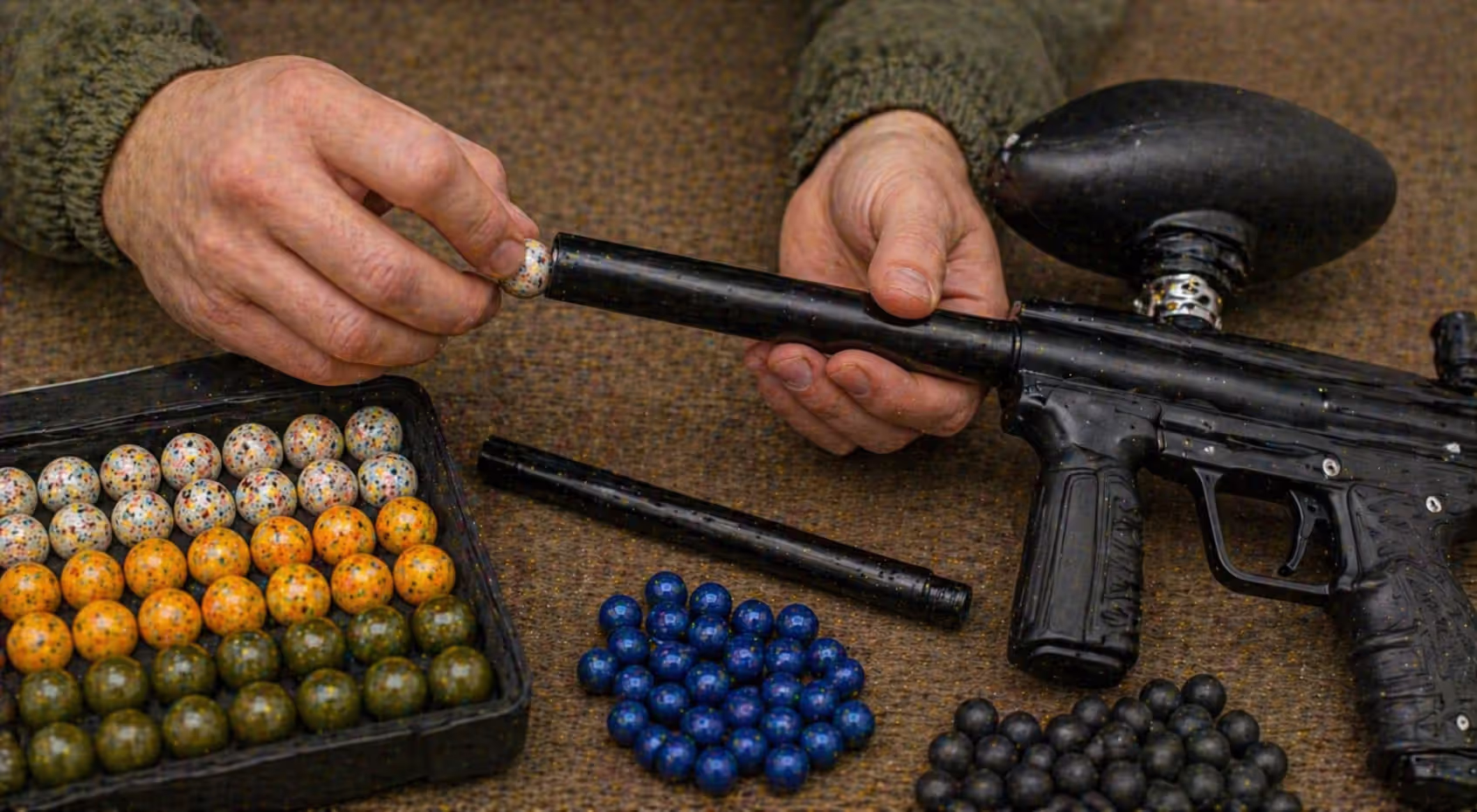 checking paintball fit in barrel for proper sizing and performance