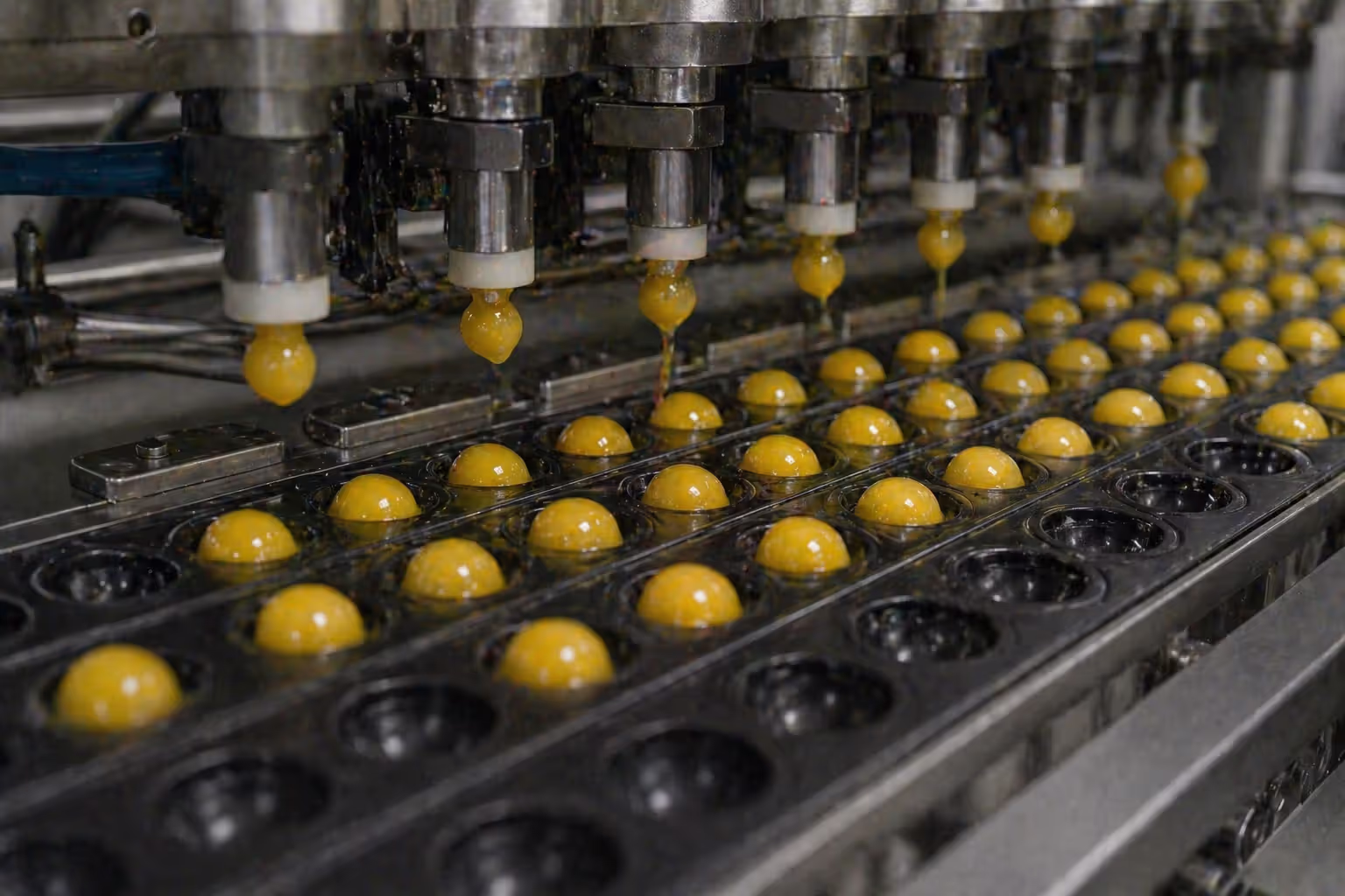 paintball manufacturing process with rotary encapsulation equipment