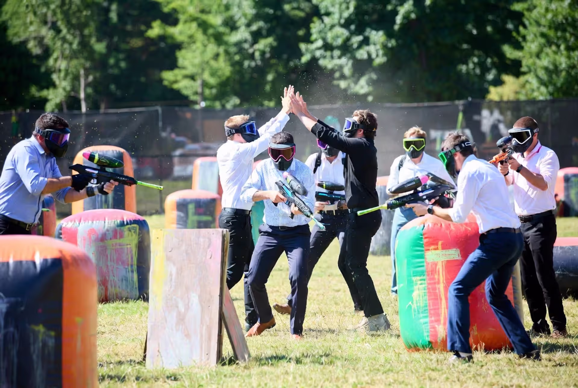 Corporate team building in action